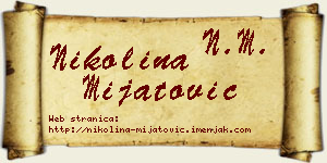 Nikolina Mijatović vizit kartica